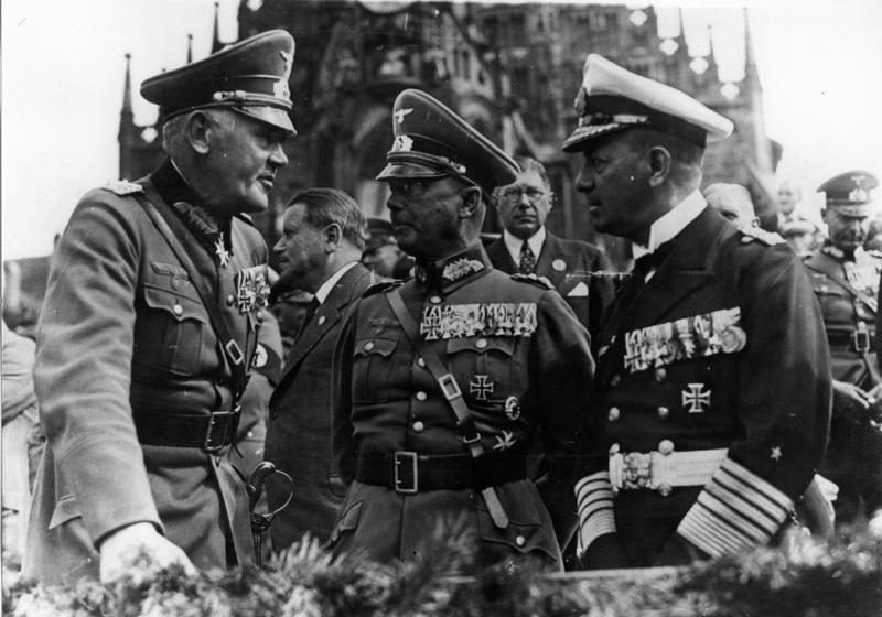 Blomberg, Fritsch and Raeder in Nuremberg, 1936