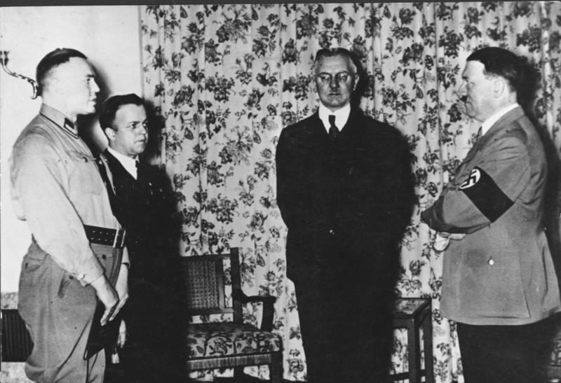 Hjalmar Schacht and Adolf Hitler in conversation, 1936